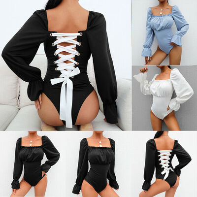 

Sexy Women Strappy Backless Jumpsuit Bodysuit Stretch Leotard Tops Clubwear