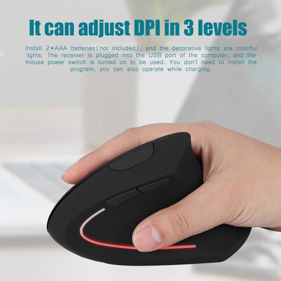 

Greensen Left-Handed 24GHz Wireless USB Ergonomic Vertical Optical Mouse For PC Computer Laptop