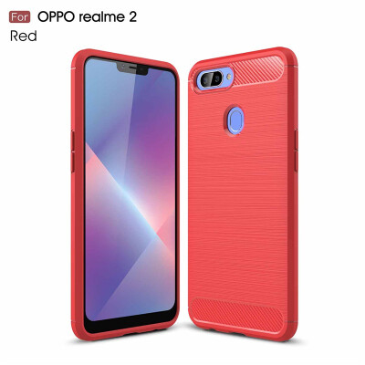 

Goowiiz Phone Case For Oppo R17 ProRealme 2 Fashion Slim Carbon Fiber TPU Soft Silicone Prevent falling