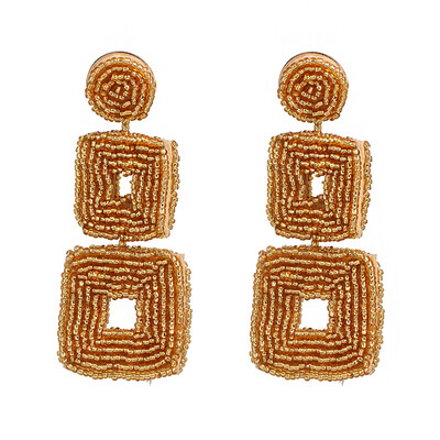 

2019 New Heart Beads Gold Metal Love Drop Earrings Hollow Geometric Earrings Women Gifts Jewelry Brincos