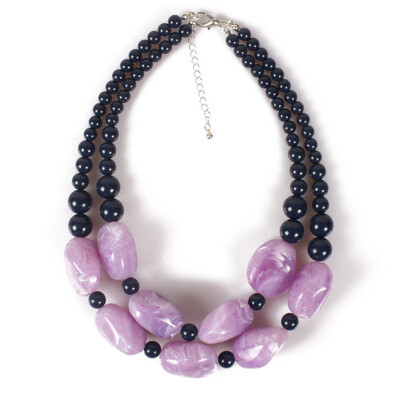 

European&American foreign trade fashion exaggeration resin multi-layer personality necklace