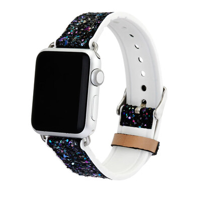 

〖Follure〗Bling Glitter Leather Wrist Replacement Strap Watch Band For Apple iwatch 4 44mm