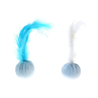 

Cat Plush Ball Feathers Toys for Pet Squeaky Mint Teasing Interactive Toys