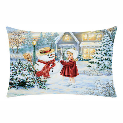 

〖Follure〗Merry Christmas Rectangle Cushion Cover Throw Pillow Case Pillowcase