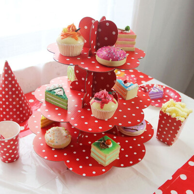 

Gobestart 3-Tier Cupcake Stand Cake Dessert Wedding Event Party Display Tower Plate Round