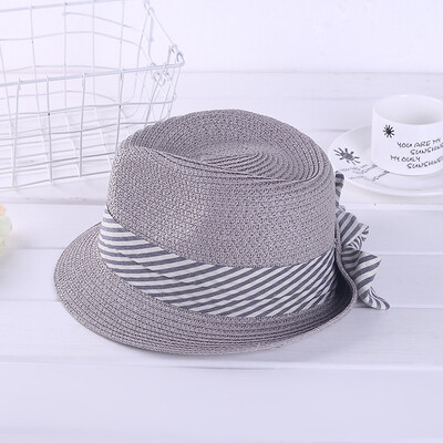 

Baita Leisure Korean Edition Butterfly Knot Straw Knitting Jazz Hat Lady Straw Hat Sunshade Sunscreen Beach Holiday Wholesale