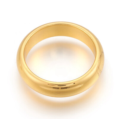 

Electroplated Synthetic Non-magnetic Hematite Rings Golden Plated Size 11 20mm