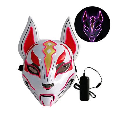 

10 Color Fox Full Face Mask Neon Lights Halloween Party Led Lampshade Dark Glowing Cosplay Mask Party Costume Mask