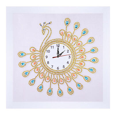 

DIY Special Shaped Diamond Painting Peafowl Wall Clock Embroidery Craft