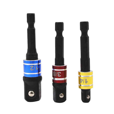 

〖Follure〗3Pcs Impact Drill Socket Adapter Converter Set For To 14″ 38″ 12″ Driver