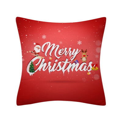 

Siaonvr Christmas Pillow Case Glitter Polyester Sofa Throw Cushion Cover Home Decor