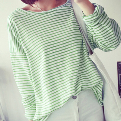 

Nomeni Fashion Stripe Womens Regular Long Sleeve Round Neck T-shirt