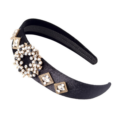 

Womens Crystal Headband Wide Fabric Hairband Head Wrap Hair Band Accessories