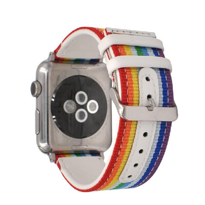 

Fashionable Sports Band Leather Watch Strap Casual Watch Bands Strap Nylon Wristband Replacement for Apple Watch