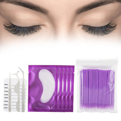 

Greensen Eyelash Extension Kit New Starter Training Eyelashes Curler Accessory with Eye Pad Tweezers