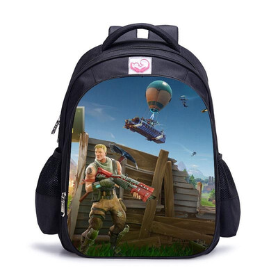 

Unisex Women Men Backpack Nylon Personality Cartoon 3D Print Fortnite Shoulder Students School Bag