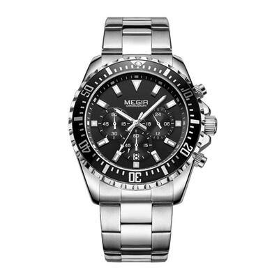 

MEGIR Mens Business Watch Luminous Quartz Dial Wristwatch With Stainless Steel Band 30m Water Resistance