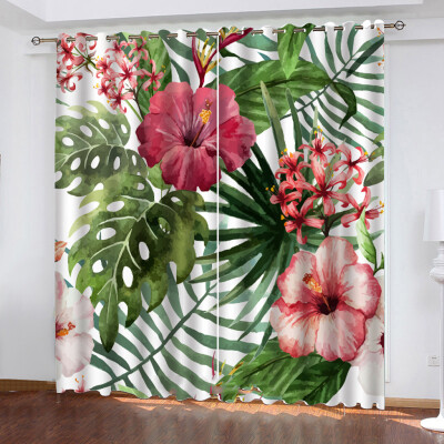 

Gobestart Nordic Plant Series Printing Curtains Living Room Bedroom Blackout Curtains