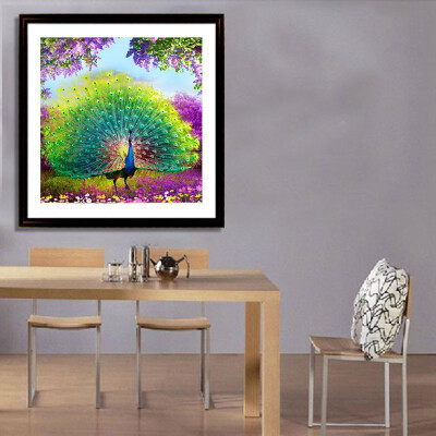 

DIY 5D Diamond Peacock Embroidery Painting Flower Cross Stitch Home Decoration