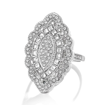 

2019 Big Horse Eye Shape Ring Bohemia Design Fashion Long Clear And Blue Crystal Large Rings Jewelry Unique Luxury Jewellery