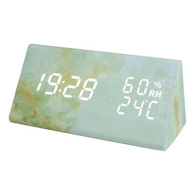 

Marbling Voice Control Digital Alarm Clock USB Timer Thermometer Hygrometer