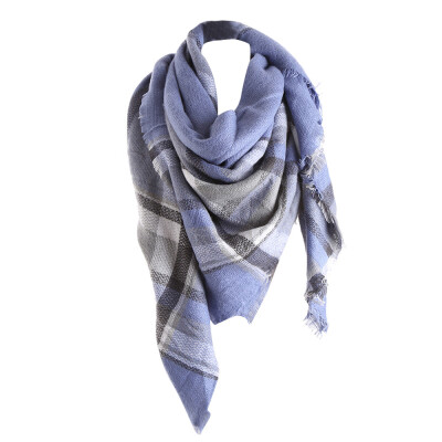 

Gobestart Women Winter Warm Color Stitching Long Wool Shawl Plaid Soft Neck Scarf