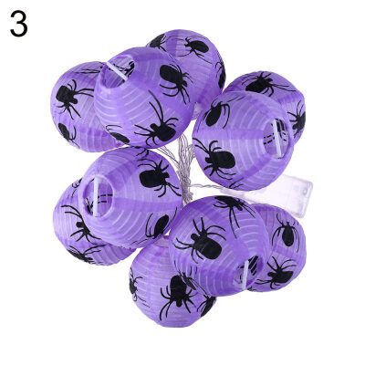 

115cm 10LED Halloween Spider Paper Lantern Fairy String Light Party Lamp Decor