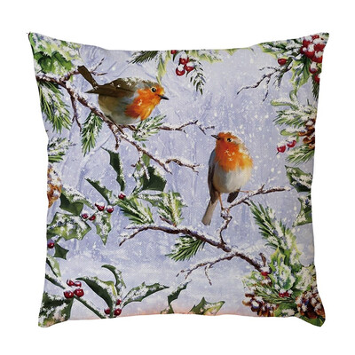 

Tailored Merry Christmas Linen Pillowcase Sofa Pad Set Home Decoration 18x18 Inch