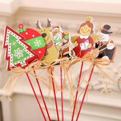 

Siaonvr Christmas New Product Rocking Stick Wooden Gift Christmas Ornament Label Lnsert