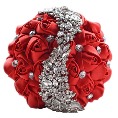 

Handmade Romantic Shiny Rhinestone Wedding Party Artificial Flower Bouquet Decor