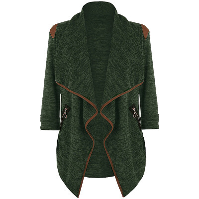 

Women Cardigan Loose Coat Lapel Long Sleeve Outwear Zipper Knitwear Coat Tops