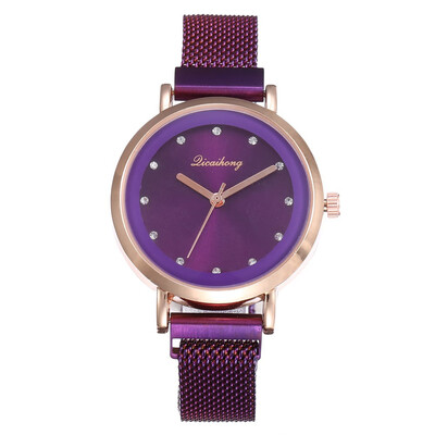

New fashion simple Milan with self-adhesive diamond magnet buckle mesh belt ladies quartz watch generation