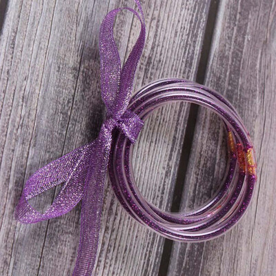 

5Pcs\Set New Fashion All Weather Glitter Bracelet Set Christmas Decoration Bowknot Jelly Bangles