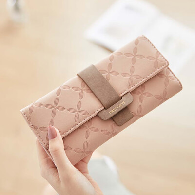 

Tailored Womens Fashion Buckle Wallet Multi-Card Long Wallet Personality