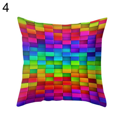 

Multicolor Rhombus Throw Pillow Protector Case Cushion Cover Bedding Articles