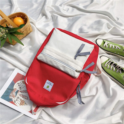 

Japanese double shoulder bag female bump color junior high school students bag female Korean version ulzzang high school student b
