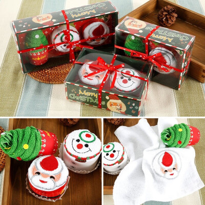 

Cotton Towel Creative Gifts Santa Claus Snowman Christmas Tree Cake Modelling