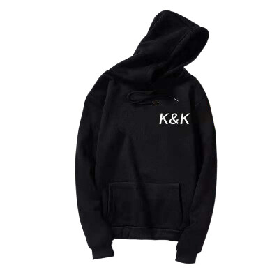 

Fashion New Korean Star With The Same Paragraph KK Letter Printing Couple Hooded Sweatshirt Small K White 3XL