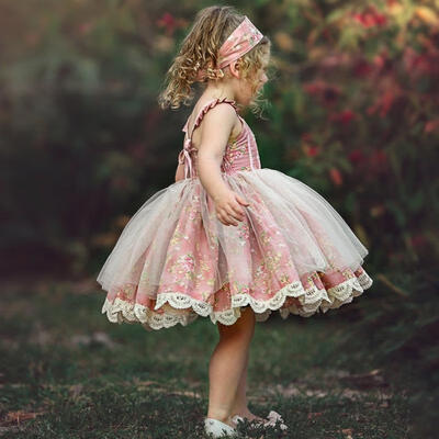 

Baby Fahion Flower Girl Dress Princess Kids Baby Lace Flower Tulle Party Wedding Bridesmaid Dress Sundress
