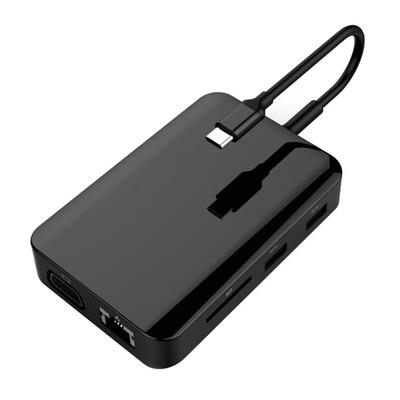 

9 in 1 Type-C HUB Adapter Type C to PD USB30 4K HDMI VGA RJ45 35mm Audio