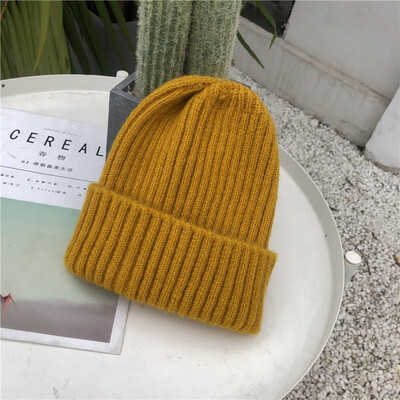 

Hat ladies Korean version of wool hats in autumn&winter mohair hats outdoor warm knitted pullover student hats wholesale