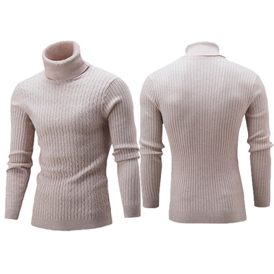 

SUNSIOM Fashion Mens Turtleneck Sweater Pullover Tops Long Sleeve Slim Knitted Sweater