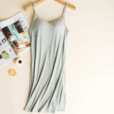 

Sexy Spaghetti strap Nightgown O neck camisole comfortable Home clothes casual nightdress with Chest Pad Sleepdress