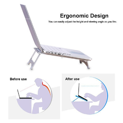 

Portable Aluminum Alloy Laptop Stand Holder Foldable Adjustable Cooling Desktop Holder Bracket Cooler Ultra-Thin