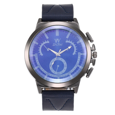

Gobestart Luxury Men Watch Business Large Dial Watch Fashion Quartz Leather Belt Watch