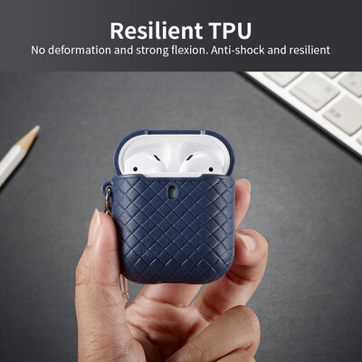 

TPU Protective Case for AirPods 12 Resilient Case Cover Dustproof Shockproof Protective Cover with Hanger Red