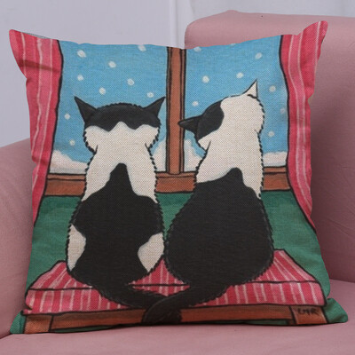 

〖Follure〗Cute Cat Sofa Bed Home Decoration Festival Pillow Case Cushion Cover