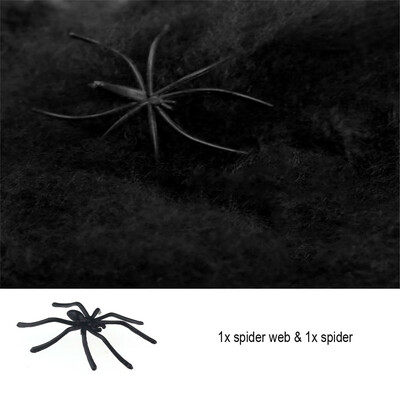 

Toponeto Cotton Spider Web Halloween Props Spider Home Bar Party Festival Decoration