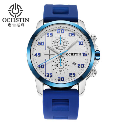 

Augustus OCHSTIN multi-function three-eyed calendar multi-function silicone mens watch mens watch