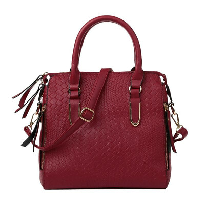 

New Fashion Women Crossbody Leather Bag Handbag Solid Snake Skin Shoulder Bag Multi-Pocket Zipper Strap Shopping Tote Bag